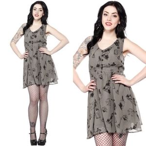 Sourpuss Salem Pilgrim Church Chiffon Dress Gray XXL
